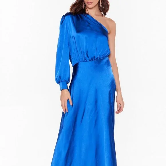 Nasty Gal | Dresses | Nasty Gal One Shoulder Cobalt Blue Maxi Dress |  Poshmark